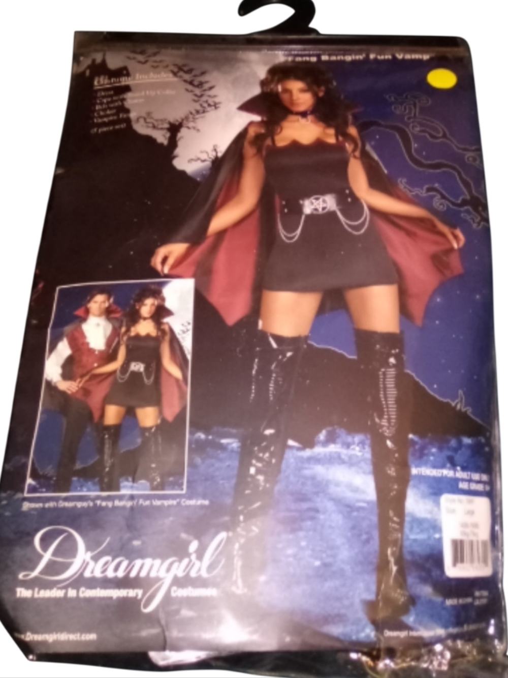 Dreamgirl Black & Burgundy Vampiress Costume Cape Set